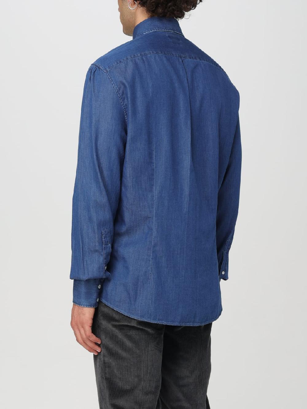 Giglio Camicia Brunello Cucinelli in denim di cotone Presa